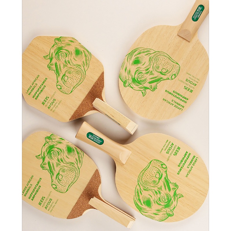 JEELS Green Hippo 1 Ply Ayous  - đánh giá và giá Table Tennis Paddle