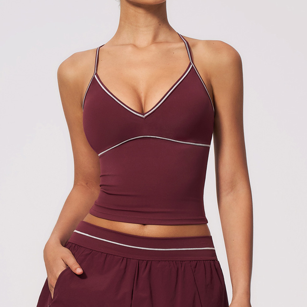 Women V Neck Sports Bra with C - đánh giá và giá Sports Equipment Logo