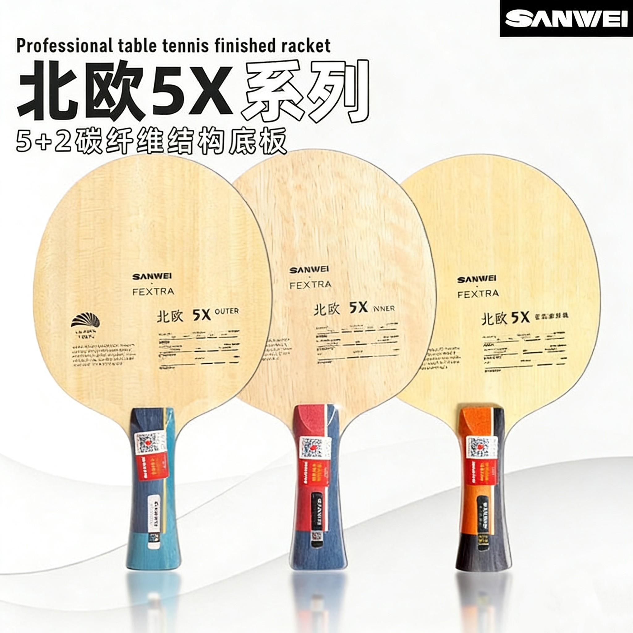 SANWEI FEXTRA 5X Blue/Yellow A - đánh giá và giá Table Tennis Paddle